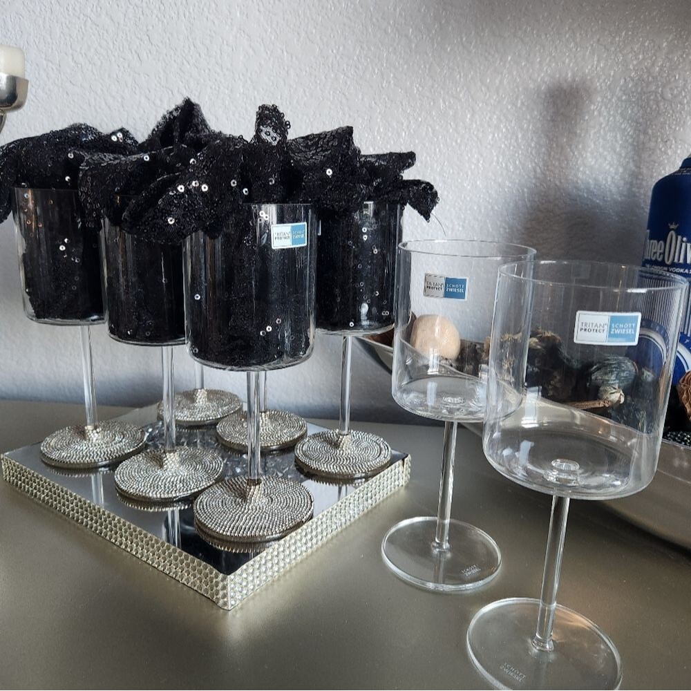 Hand Bedazzled German Schott Zwiesel White Wine Glass 13.5oz Modo Set -8 - Picture 6 of 10